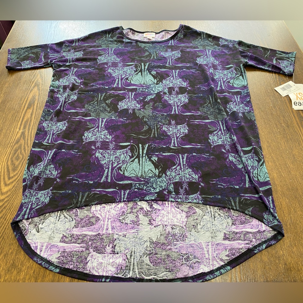 NWT Lula Roe Disney Villains Irma High Low Tunic Top Size XS